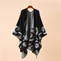 Bufanda De Lujo Bohemia Étnica Grande En Forma Geométrica Imitación De Cashmere Para Mujer Poncho Sin Fin Casual Invierno - details 7