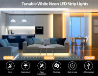 Tira De Luces LED Neón Toque USB 5V 120LEDs/M Impermeable Para Dormitorio Y Cocina Tubo De Silicona Control Remoto Sin Fitas - details 0