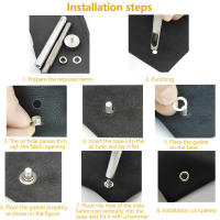 Kit De 400 Ganchos De Latón Para Tela Cuero Algodón Ropa Zapatos Herramienta De Perforación Manual Máquina De Prensa De Ojales - details 3
