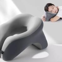 Almohada De Viaje En Avión En Forma De U Con Recuperación Lenta De Memoria Almohada De Algodón Para Oficina Protección Del Cuello Para Estudiantes - details 1