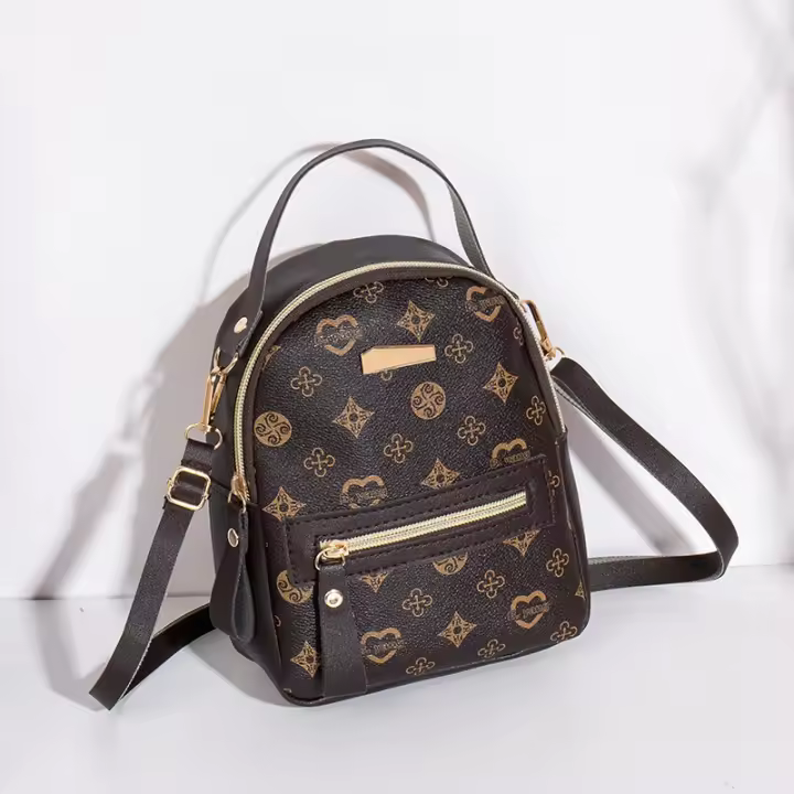 Nueva Mochila Casual De Flor Para Mujer 2023 Estilo Coreano Bolso De Hombro Pequeño Para Uso Diario Material PU Con Lining De Poliéster - 1