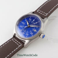 Reloj De Hombre Automático Tandorio NH35A 39mm 200m Impermeable Con Fecha Cristal De Zafiro Correa De Cuero Y Goma Luminoso - details 2