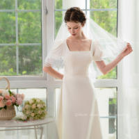 Velo De Novia Elegante Con Aplicación De Encaje Y Lentejuelas Dos Capas Largo Hasta Los Dedos Accesorios De Boda Para Mujeres - details 2