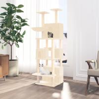 vidaXL Rascador para gatos con postes de sisal 180 cm torre para gatos Color Crema,  Gris claro,  Gris oscuro y mas - details 0