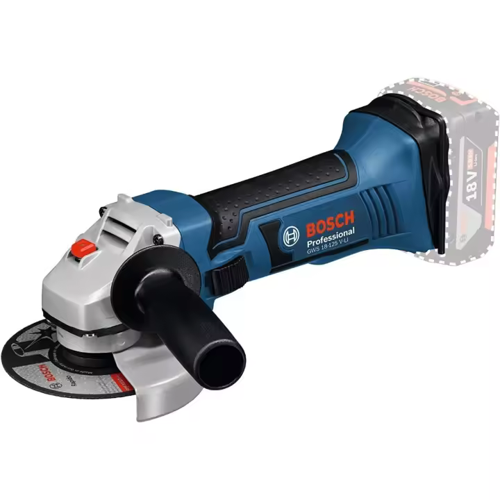 Bosch Professional GWS 18-125 V-LI - Amoladora angular a batería (18 V, 10.000 rpm, Ø disco 125 mm, sin batería, en caja)GWS18-125V-LI,empuñaduraadicional,cubiertaprotectora,encajadecartón; bateríaycargadornoincluidosÓptimorendimientodede - 1