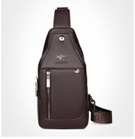 Bolso De Hombro Para Hombre De Cuero Lujo Estilo Vintage Bolsa De Pecho Negocios Casual Bolsa De Hombro Con Cierre De Cremallera - details 6