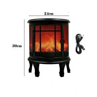 ARISE SHOP-Luz de Llama Decorativa para Chimenea Eléctrica Empotrada Incorporada, con Juego de Leños Efecto Decorativo Negro,USB,funciona con pilas. - details 4
