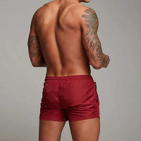 Shorts De Baño Para Hombre Moda Verano Ropa De Playa Boxer Corto Suertudos Cierre Con Cordón Material Poliéster Estilo Casual - details 3
