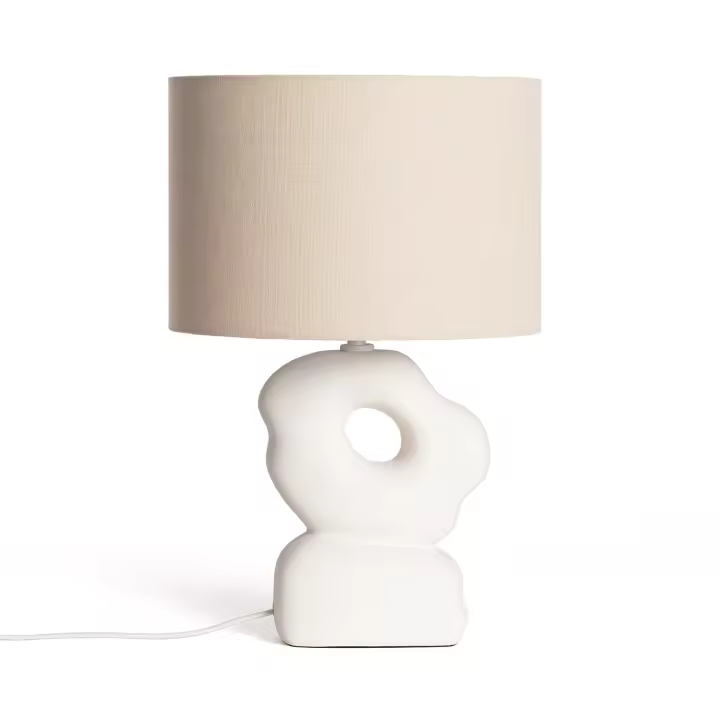 Ledkia Lámpara de Mesa Cerámica Illinois Blanco - 1