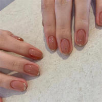 24Pcs Set Uñas Postizas De Acrílico Blancas Con Borde Ovaladas Adhesivas Fáciles De Usar Y Quitar Cubierta Total De Uñas - details 15