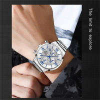 Reloj De Negocios De Lujo Para Hombre Reloj De Pulsera Cuarzo Con Línea De Tiempo Calendario Y Manos Luminosas Material De Correa De Cuero - details 9