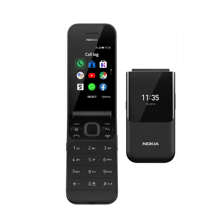Móvil Nokia 2720 Flip Black Dual Sim Plegable 4G RAM 512MB . Bateria Hasta 28 días de Tiempo de Espera ,Negro - 1