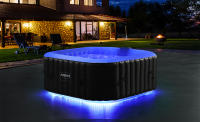 AREBOS Spa Hinchable con LED 154x154cm 4 Personas 600 L - Masaje y Burbujas - Temperatura Ajustable - Uso Interior y Exterior - details 1