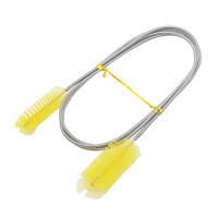 Cepillo De Limpieza Para Acuario Con Cabeza Flexible En Acero Inoxidable Doble Cabeza Para Tubo De Agua Y Aire Limpiador De Tanque De Peces - details 0