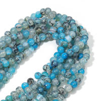 Talares De Piedra Natural Agate Azul Dragón Veinado Negro Bolas Redondas Para Fabricación De Joyas Pulsera Collar Accesorios 6/8/10mm - details 1