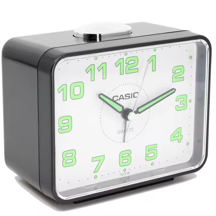 Casio Tq-218-1bdf Snooze Beep Despertador Analogico Para Unisex Color Negro - 1