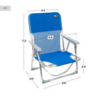 Aktive - Pack 2 sillas playa plegables, fabricadas de textileno y aluminio, con respaldo fijo, miden 44x40x72 cm, tienen asa de hombro y topes antivuelco, soportan 100 kg, ligeras y resistentes, de asiento bajo - details 3
