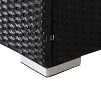 AREBOS Mesita de Polyrattan y Tablero Vidrio Mesa Auxiliar Exterior Para Jardín - details 8