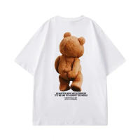 Camiseta De Algodón Para Hombre Con Patrón De Oso Polar Cuello Redondo Holgada Casual De Alta Calidad Para Pareja - details 4