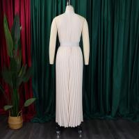 Elegante Monopiece Plisado Para Mujer Con Cinturón Y Pierna Ancha De Largo Al Suelo Sin Mangas Y Cuello Redondo Para Fiesta Y Cumpleaños - details 4