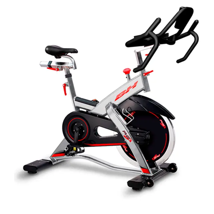 BH Fitness REX Electronic H921E | Bicicleta de Spinning Profesional con Resistencia Electrónica y Volante de 20 kg - 1