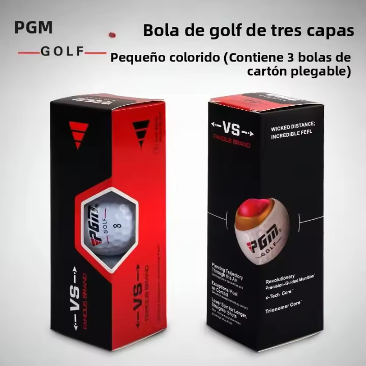PGM Bola De Golf De Tres Capas Balones De Match Embalaje En Caja De Regalo Material De Goma Sintética Tipo De Bola Estándar Dureza 70 - 1