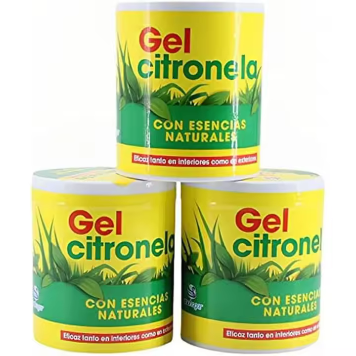 PLUSHOME Pack de 3 latas 95 gr Cada una de Gel de citronela Repelente de Mosquitos CITRONGEL CON ESENCIAS NATURALES - 1
