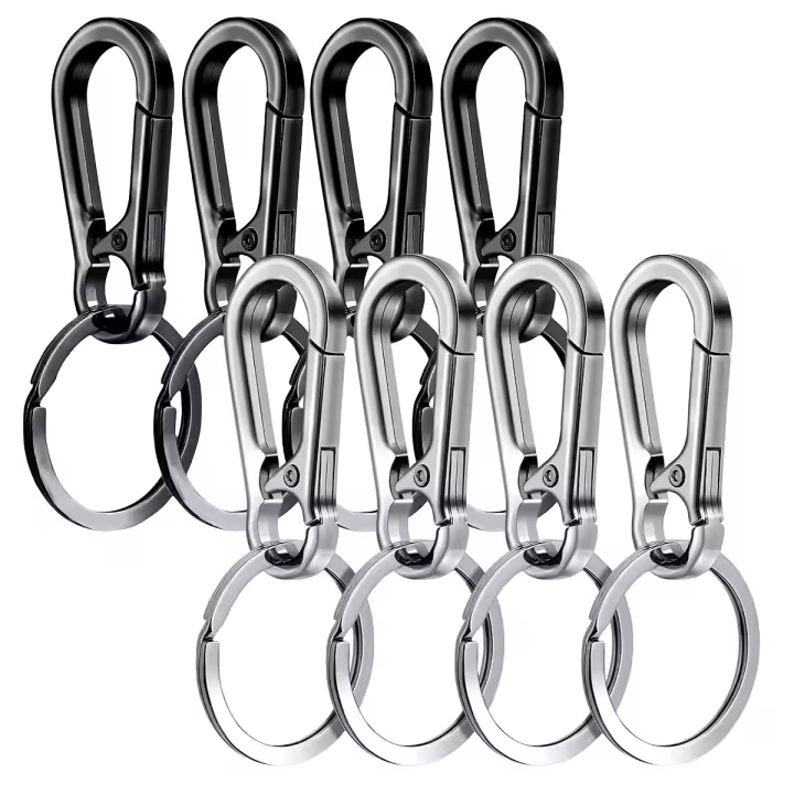 8Pcs Clip De Llave De Metal En Forma De Ganchillo Porta Llaves Organizador Para Llaves De Coche Localizador De Llaves De Joyería - 1
