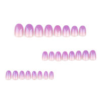 Kit De Uñas Postizas Con Diseño Geométrico Y Estampado De Océano Azul 24 Piezas Uñas Falsas Cortas De ABS Para Arte De Uñas - details 48