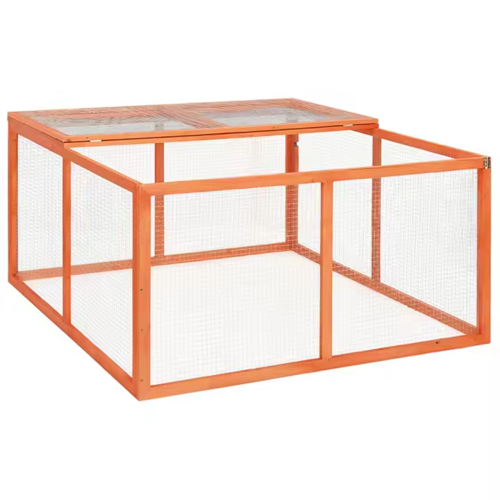 vidaXL Madera Maciza de Abeto Conejera Mascotas Jaula Conejo Casita Cobertizo Dimensiones 124 x 120 x 60 cm, 183 x 90 x 46.5 cm - 1