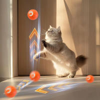 Pelota de juguete giratoria para perro, juguete interactivo para masticar con movimiento automático, inteligente, USB, para cachorro - details 5