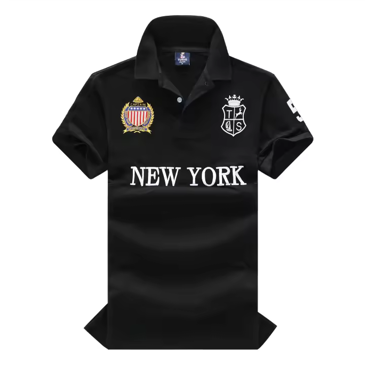Camisa Polo Para Hombre Estilo Casual Cotton Bordado De Lujo Color Contraste Diseño Original USA New York Royal Sport Party - 1