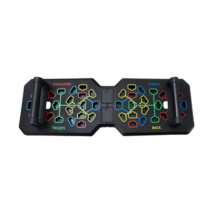 Tabla de flexiones, equipo de fitness multifuncional portátil, tabla de flexiones plegable con almohadilla inferior antideslizante, adecuada para gimnasio en casa. - 1