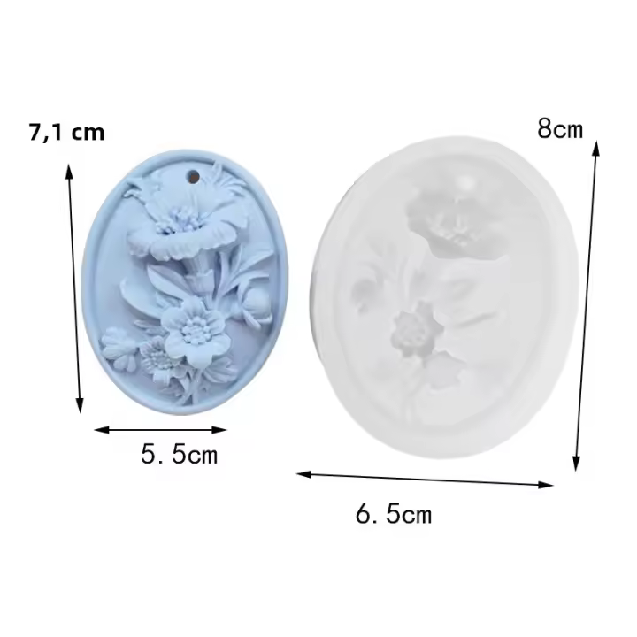 Molde De Silicona Para Aromaterapia Y Resina En Forma De Flor Para Colgar En El Coche Y Decoración Del Hogar Molde De Gypsum Para Hacer Pendantes De Cerámica Y Mantequilla De Maní - 1