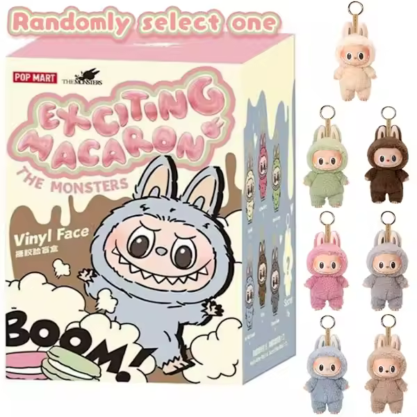 1 unid POP MART LABUBU Los Monstruos Etcitando Macaron Muñecos de Peluche Figura Juguetes Ciegos Cajas (Color Al Azar) - 1