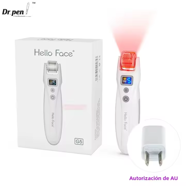 Hello Face Derma Roller G5 Bio Microneedling Con Terapia De Luz Roja Y Azul Y EMS Máquina Facial Para Regeneración De Cabello Y Barba - 1