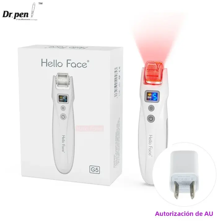 Hello Face Derma Roller G5 Bio Microneedling Con Terapia De Luz Roja Y Azul Y EMS Máquina Facial Para Regeneración De Cabello Y Barba - 1