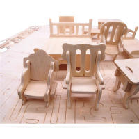 Juego De Puzle 3D De Madera 34 Piezas Miniatura 1:12 Para Casa De Muñecas Accesorios De Construcción DIY Juguetes Educativos Para Niños - details 6