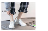 Zapatillas De Correr Para Mujer Verano Moda Blanca PU Cuero Transpirable Zapatillas De Caminar Casual Con Cordones Deportivas De Tacón Plano Para Hombres - details 2