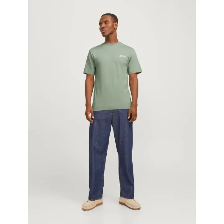 Jack&Jones - Camiseta Hombre - Manga Corta con Logo - Verde - Corte Relaxed - 1