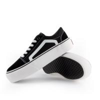 ANDY-Z  AZ2001 Negro Zapatillas de suela gruesa de lona para mujer. - details 2