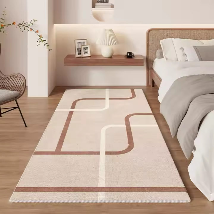 Carpetas De Piso Antideslizantes Y Lavables De Estilo Minimalista Clásico Para Sala De Estar Y Dormitorio Suelo Cálido Con Pileta De Enrollado Material De Poliéster Moderno Técnica Máquina Rectangular Decorativo - 1