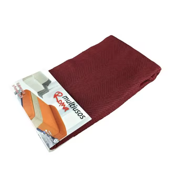Colcha Multiusos Foulard para Cama y Sofá, Modelo Roma, Estampado, Color Granate, Cañete - 1