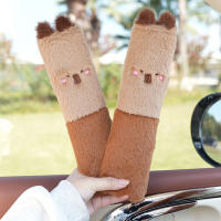 Cubre Volante De Coche De Peluche Capybara Accesorios De Cinturón De Asiento Soporte Colgante Para Auto Decoración Vehicular - details 3