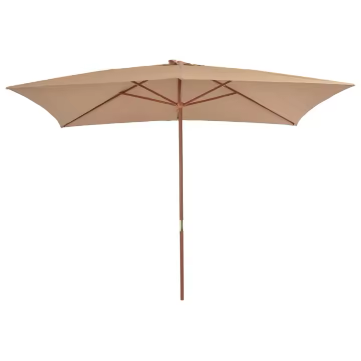 Sombrilla de Jardín con Post de Madera gris taupe 200x300 cm - 1