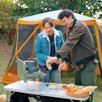 Mesa Plegable de Camping con Almacenamiento, Escritorio Compuesto de Aluminio, Mesa Plegable con Patas Ajustables, Mesa Plegable de Picnic al Aire Libre de - details 2