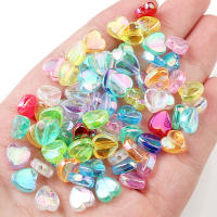 200pcs Bolas De Corazón De Acrílico 8x9mm Colores Transparentes Y Vibrantes Para Hacer Joyas DIY Pulseras Collares Material De Spacer - details 2