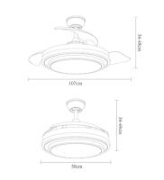 FABRILAMP Ventilador DC Ibe 59w 6980lm CUERO 3 Asp.desp. 107d 3000-4000-6000k, 6 velocidades Remoto, Reg.intensidad, Memoria Y Temporizador Incluye mando a distancia y dos tijas de 10 y 25 centímetro Productos originales calidad de confianza - details 2