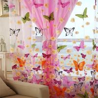 Cortina De Tules Con Estampado De Mariposa 200cm X 100cm Decoración Para Ventana Cortina Transparente De Yarn Para Sala De Estar Oficina - details 4