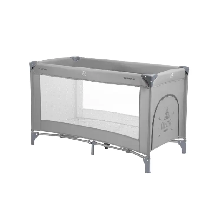 Cuna de Viaje So Gifted PLUS Gris Kikkaboo - Seguro y Cómodo para Bebés 0-36 Meses - Certificado CE - 1